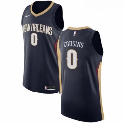 Youth Nike New Orleans Pelicans 0 DeMarcus Cousins Authentic Navy Blue Road NBA Jersey Icon Edition