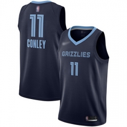 Grizzlies  11 Mike Conley Navy Blue Basketball Swingman Icon Edition Jersey