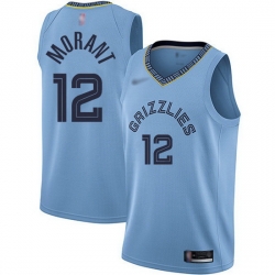 Grizzlies  12 Ja Morant Light Blue Basketball Swingman Statement Edition Jersey