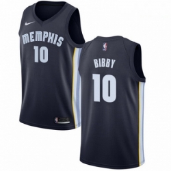 Mens Nike Memphis Grizzlies 10 Mike Bibby Swingman Navy Blue Road NBA Jersey Icon Edition 