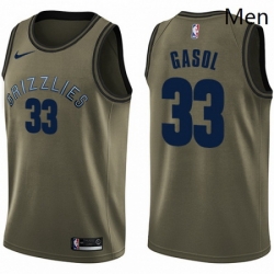 Mens Nike Memphis Grizzlies 33 Marc Gasol Swingman Green Salute to Service NBA Jersey