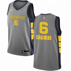 Mens Nike Memphis Grizzlies 6 Mario Chalmers Swingman Gray NBA Jersey City Edition 