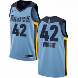 Womens Nike Memphis Grizzlies 42 Lorenzen Wright Swingman Light Blue NBA Jersey Statement Edition