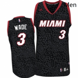 Mens Adidas Miami Heat 3 Dwyane Wade Authentic Black Crazy Light NBA Jersey