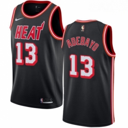 Mens Nike Miami Heat 13 Edrice Adebayo Swingman Black Black Fashion Hardwood Classics NBA Jersey 