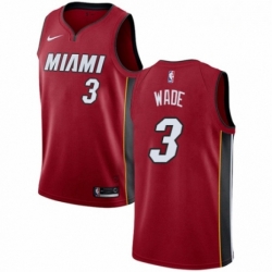 Mens Nike Miami Heat 3 Dwyane Wade Authentic Red NBA Jersey Statement Edition