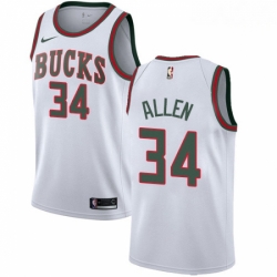 Mens Nike Milwaukee Bucks 34 Ray Allen Swingman White Fashion Hardwood Classics NBA Jersey