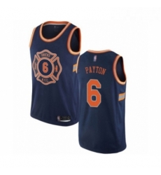 Mens New York Knicks 6 Elfrid Payton Authentic Navy Blue Basketball Jersey City Editi