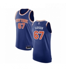 Mens New York Knicks 67 Taj Gibson Authentic Royal Blue Basketball Jersey Icon Edition 