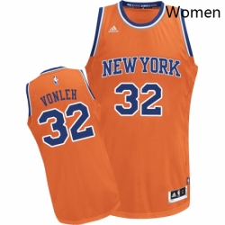 Womens Adidas New York Knicks 32 Noah Vonleh Swingman Orange Alternate NBA Jersey 