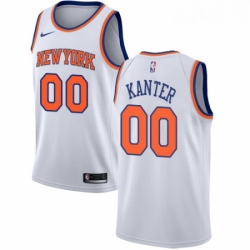 Womens Nike New York Knicks 00 Enes Kanter Swingman White NBA Jersey Association Edition 