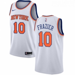 Womens Nike New York Knicks 10 Walt Frazier Authentic White NBA Jersey Association Edition