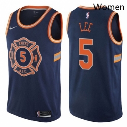 Womens Nike New York Knicks 5 Courtney Lee Swingman Navy Blue NBA Jersey City Edition