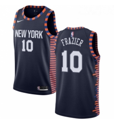 Youth Nike New York Knicks 10 Walt Frazier Swingman Navy Blue NBA Jersey 2018 19 City Edition