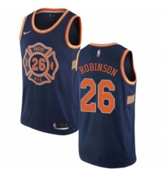 Youth Nike New York Knicks 26 Mitchell Robinson Swingman Navy Blue NBA Jersey City Edition 