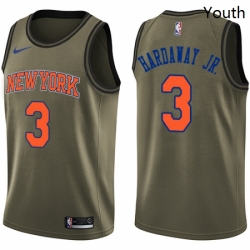 Youth Nike New York Knicks 3 Tim Hardaway Jr Swingman Green Salute to Service NBA Jersey 