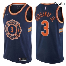 Youth Nike New York Knicks 3 Tim Hardaway Jr Swingman Navy Blue NBA Jersey City Edition 