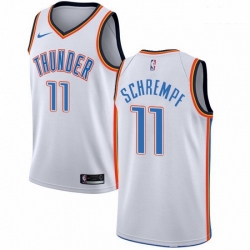 Mens Nike Oklahoma City Thunder 11 Detlef Schrempf Swingman White Home NBA Jersey Association Edition