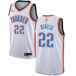 Mens Nike Oklahoma City Thunder 22 Hamidou Diallo Swingman White NBA Jersey Association Edition 