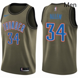 Mens Nike Oklahoma City Thunder 34 Ray Allen Swingman Green Salute to Service NBA Jersey