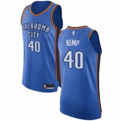 Mens Nike Oklahoma City Thunder 40 Shawn Kemp Authentic Royal Blue Road NBA Jersey Icon Edition