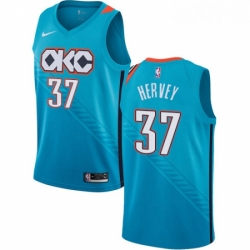 Womens Nike Oklahoma City Thunder 37 Kevin Hervey Swingman Turquoise NBA Jersey City Edition 