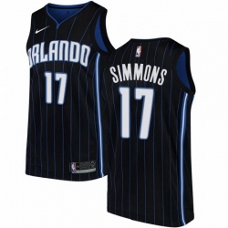 Mens Nike Orlando Magic 17 Jonathon Simmons Swingman Black Alternate NBA Jersey Statement Edition 