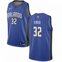 Mens Nike Orlando Magic 32 Shaquille ONeal Swingman Royal Blue Road NBA Jersey Icon Edition