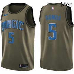 Mens Nike Orlando Magic 5 Mohamed Bamba Swingman Green Salute to Service NBA Jersey 