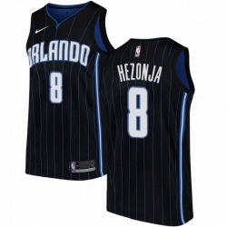 Mens Nike Orlando Magic 8 Mario Hezonja Authentic Black Alternate NBA Jersey Statement Edition