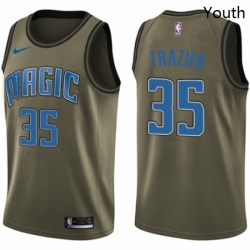 Youth Nike Orlando Magic 35 Melvin Frazier Swingman Green Salute to Service NBA Jersey 