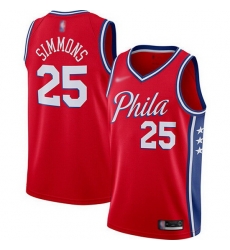 76ers  25 Ben Simmons Red Basketball Swingman Statement Edition 2019 2020 Jersey