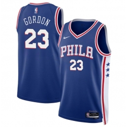 Men Philadelphia 76ers 23 Eric Gordon Royal Icon Edition Stitched Jersey