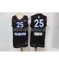 Men Philadelphia 76ers 25 Ben Simmons Black 2020 21 City Edition Nike Swingman Jersey