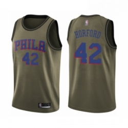 Mens Philadelphia 76ers 42 Al Horford Swingman Green Salute to Service Basketball Jersey 