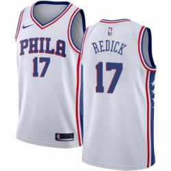 Womens Nike Philadelphia 76ers 17 JJ Redick Authentic White Home NBA Jersey Association Edition 