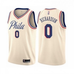 Womens Philadelphia 76ers 0 Josh Richardson Swingman Cream Basketball Jersey City Edition 