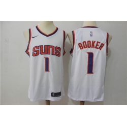 Men New Suns 1 Devin Booker White Nike Swingman Jersey