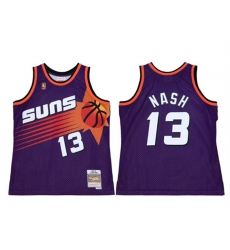 Men Phoenix Suns 13 Steve Nash Purple Throwback Swingman Stitched Jersey