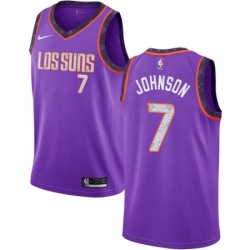 Mens Nike Phoenix Suns 7 Kevin Johnson Swingman Purple NBA Jersey 2018 19 City Edition