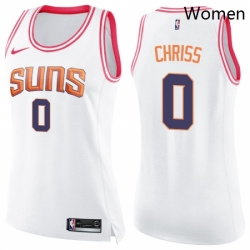 Womens Nike Phoenix Suns 0 Marquese Chriss Swingman WhitePink Fashion NBA Jersey