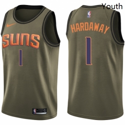 Youth Nike Phoenix Suns 1 Penny Hardaway Swingman Green Salute to Service NBA Jersey