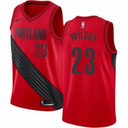 Mens Nike Portland Trail Blazers 23 CJ Wilcox Authentic Red Alternate NBA Jersey Statement Edition 