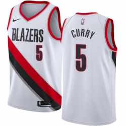 Mens Nike Portland Trail Blazers 5 Seth Curry Authentic White NBA Jersey Association Edition 