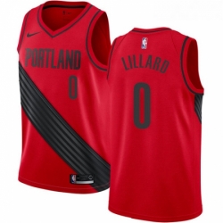 Womens Nike Portland Trail Blazers 0 Damian Lillard Swingman Red Alternate NBA Jersey Statement Edition