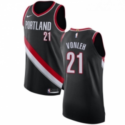 Womens Nike Portland Trail Blazers 21 Noah Vonleh Authentic Black Road NBA Jersey Icon Edition