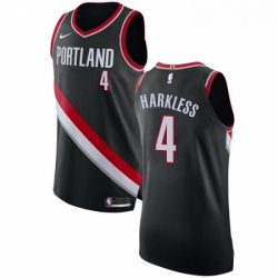 Womens Nike Portland Trail Blazers 4 Moe Harkless Authentic Black Road NBA Jersey Icon Edition 