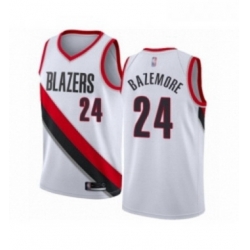 Womens Portland Trail Blazers 24 Kent Bazemore Swingman White Basketball Jersey Association Edition 