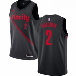 Youth Nike Portland Trail Blazers 2 Wade Baldwin Swingman Black NBA Jersey 2018 19 City Edition 