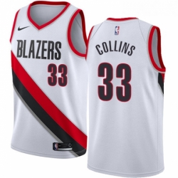 Youth Nike Portland Trail Blazers 33 Zach Collins Authentic White Home NBA Jersey Association Edition